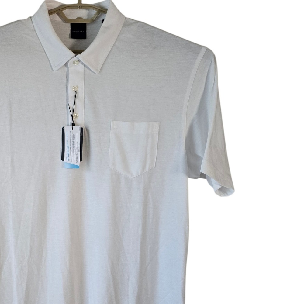 DUNNING Mens White Short Sleeve Polo Shirt Pocket Golf Casual XXL